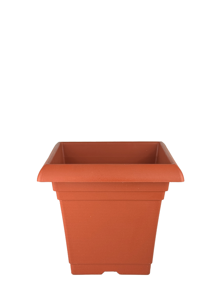 A high-angle view of the premium plastic planter, designed for modern gardening with its sleek, eco-friendly material and versatile shape. The planter's UV protection and frost resistance make it perfect for year-round use.