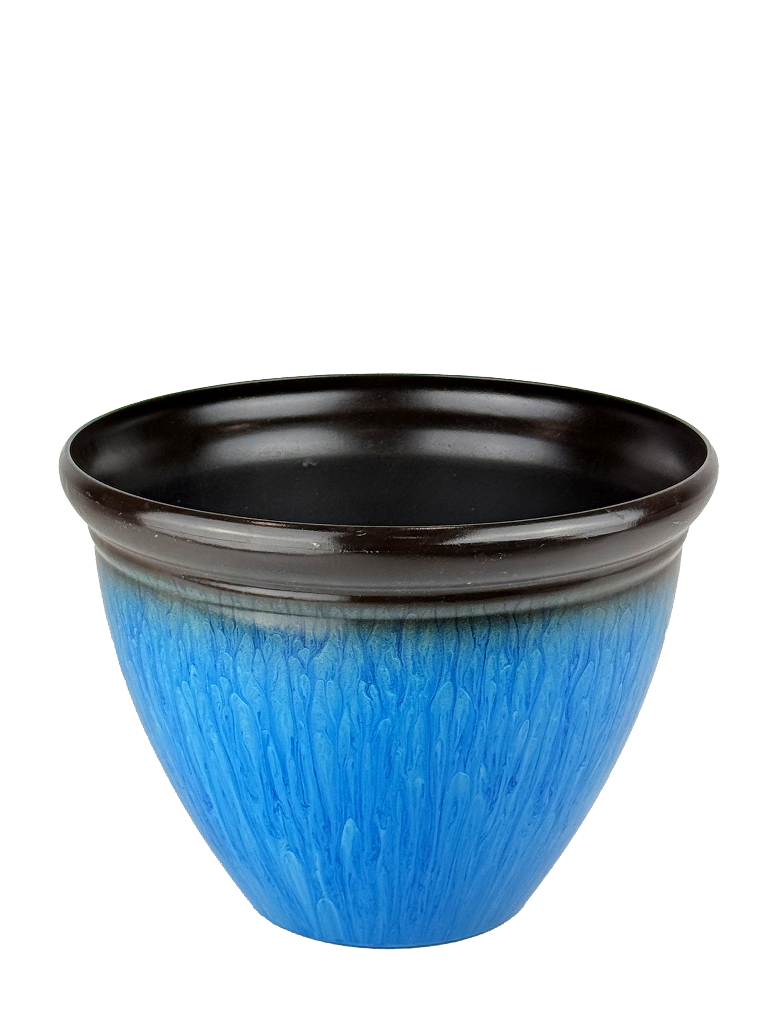 large blue ceramic planter pots Two Tone Blue Glazed Planter