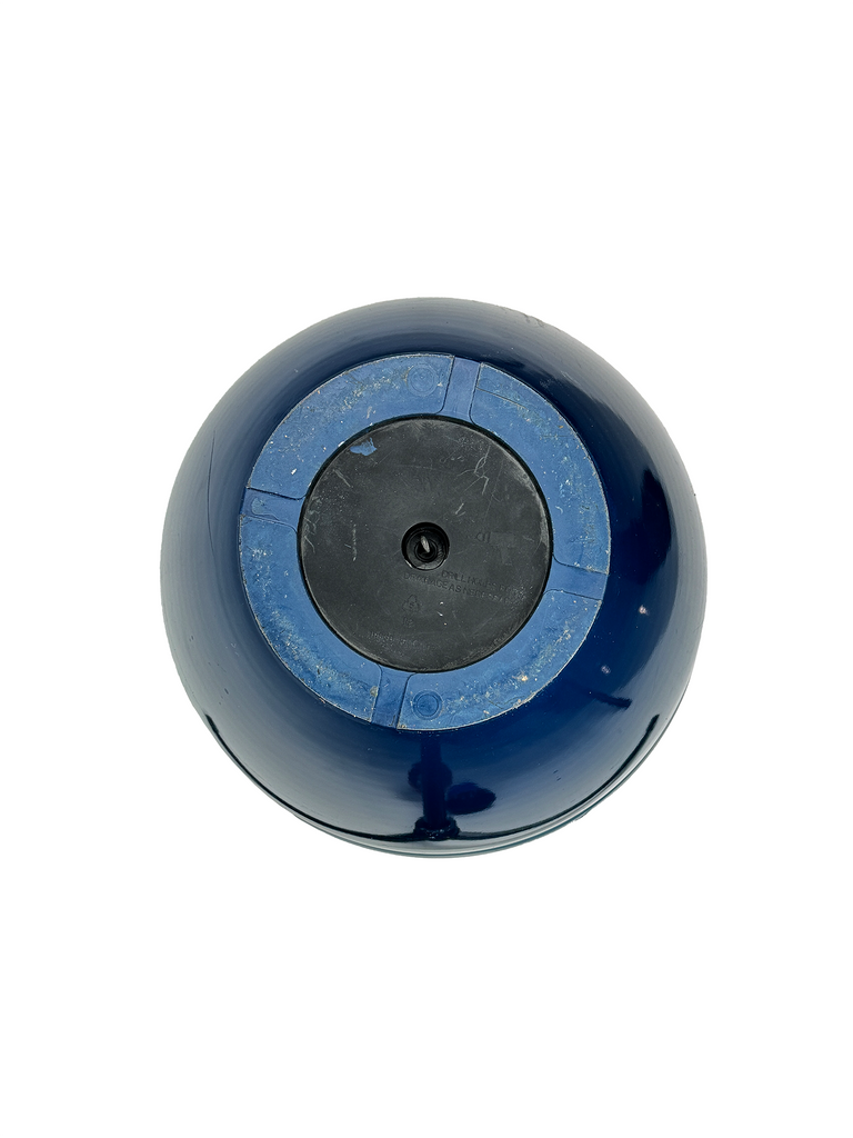 Top-down view of the Sky Blue Laser Glaze Planter, emphasizing its smooth glaze and crisp, classic design. The sturdy construction and sky blue finish bring a bright and lively touch to any environment.